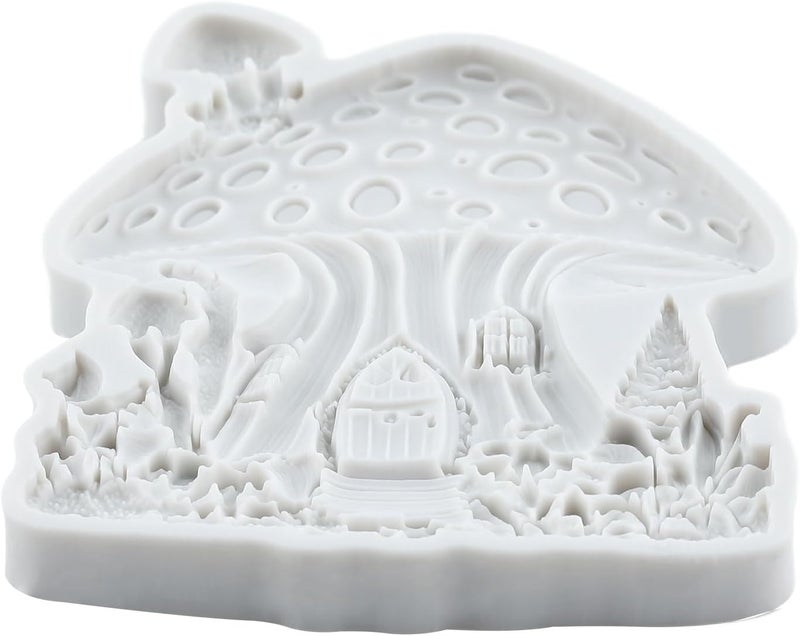 TAOXIBEI Fairy Mushroom House Silicone Mold Mushroom House Polymer Clay Molds for DIY Crafts Epoxy Resin Casting Air Dry Polymer Clay Plaster Jewelry Making - Image 3